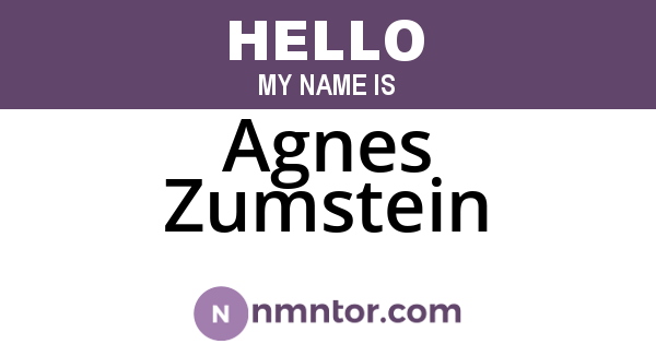 Agnes Zumstein