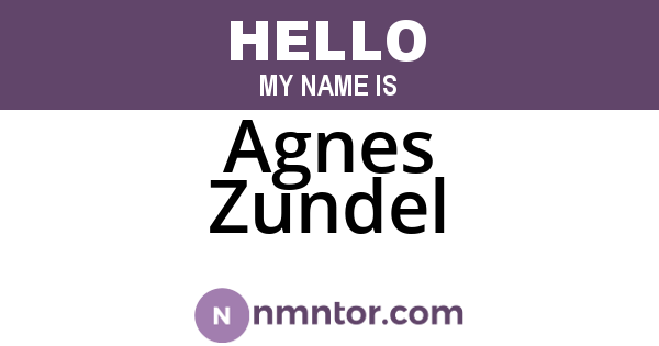 Agnes Zundel