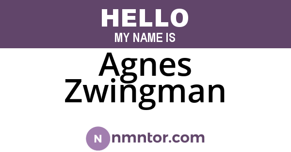Agnes Zwingman