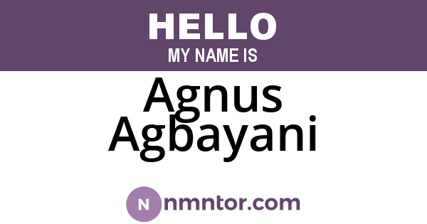 Agnus Agbayani