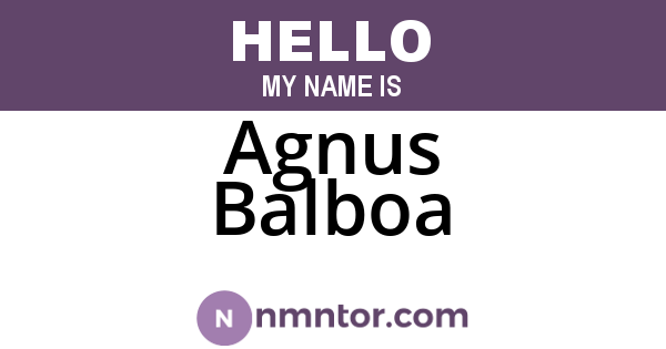 Agnus Balboa