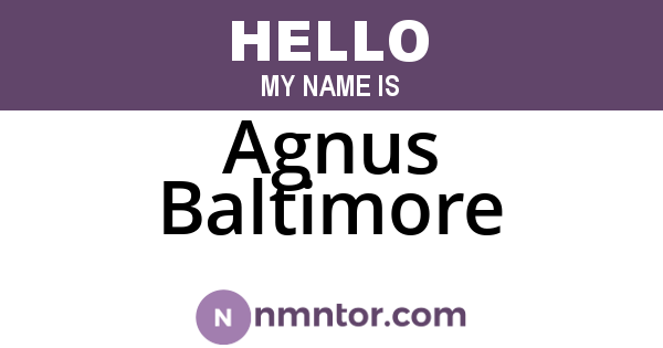 Agnus Baltimore