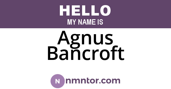 Agnus Bancroft
