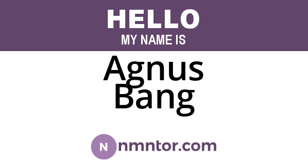 Agnus Bang