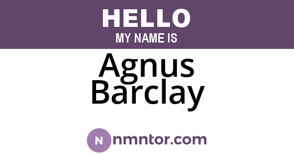 Agnus Barclay