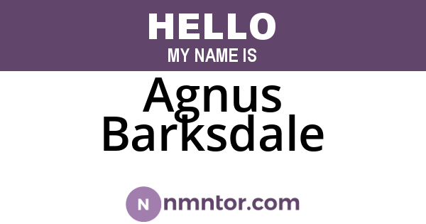 Agnus Barksdale