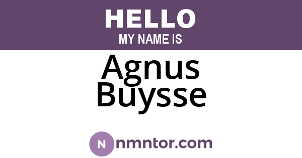 Agnus Buysse
