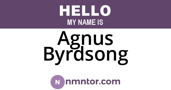 Agnus Byrdsong
