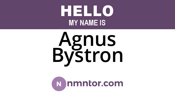 Agnus Bystron