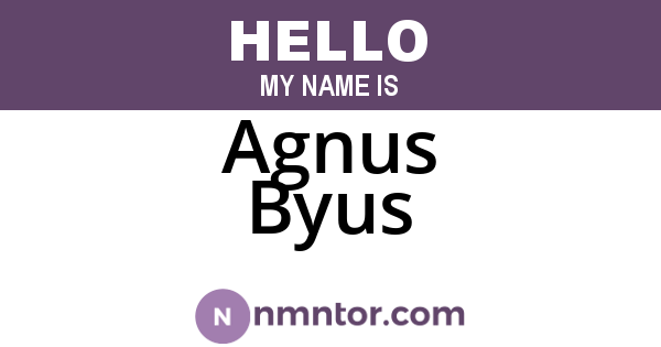 Agnus Byus