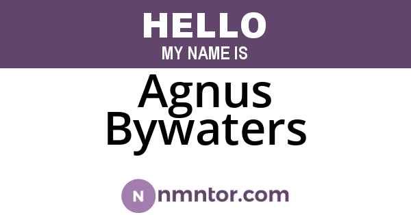 Agnus Bywaters