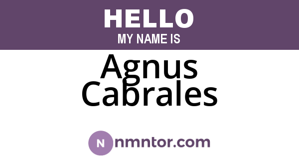 Agnus Cabrales