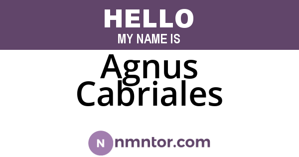 Agnus Cabriales