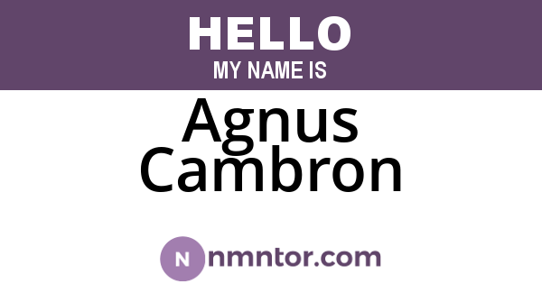 Agnus Cambron