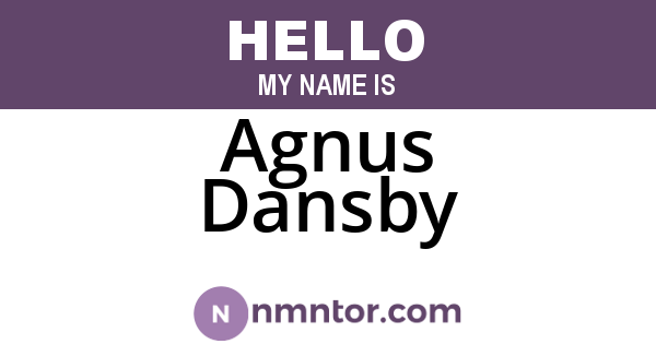 Agnus Dansby