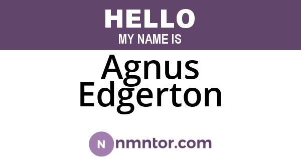Agnus Edgerton