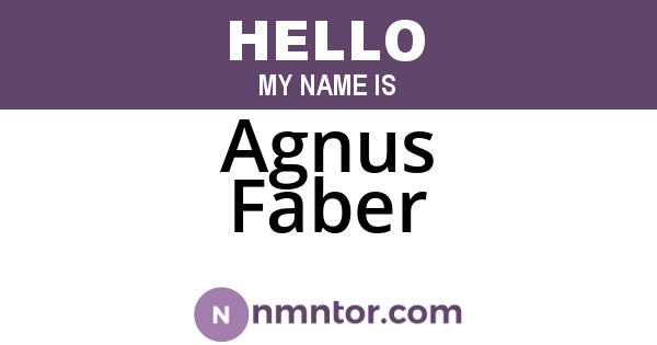 Agnus Faber