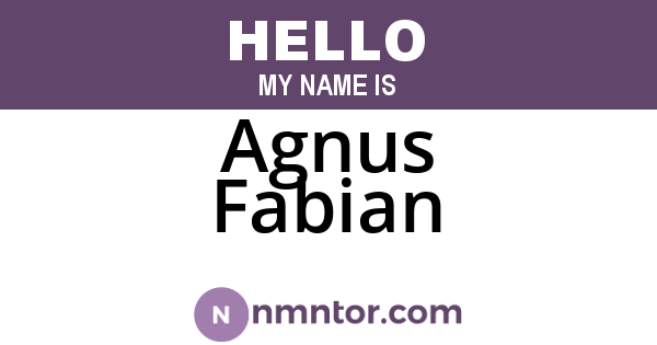 Agnus Fabian