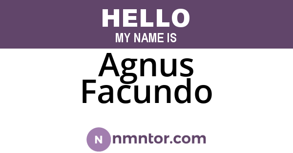 Agnus Facundo