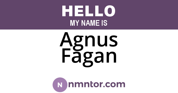 Agnus Fagan