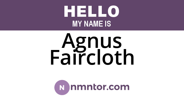 Agnus Faircloth