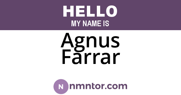 Agnus Farrar