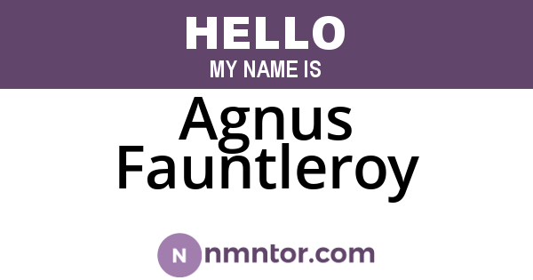 Agnus Fauntleroy