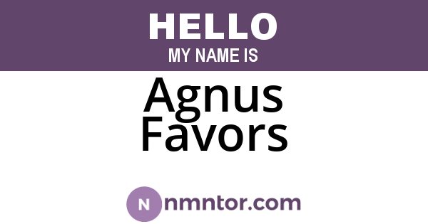 Agnus Favors
