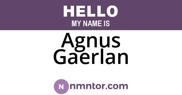 Agnus Gaerlan