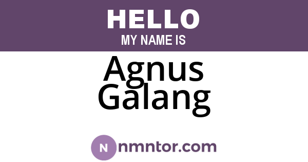 Agnus Galang