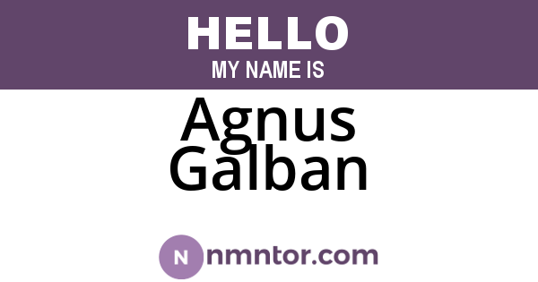 Agnus Galban