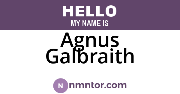 Agnus Galbraith