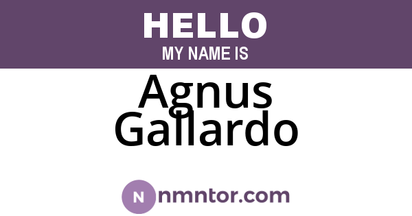 Agnus Gallardo