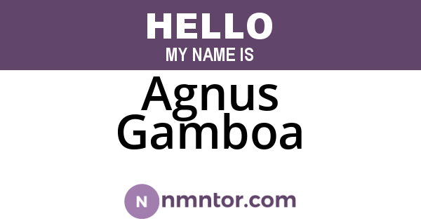 Agnus Gamboa