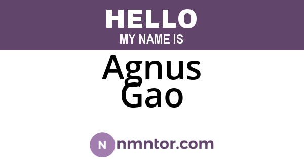 Agnus Gao