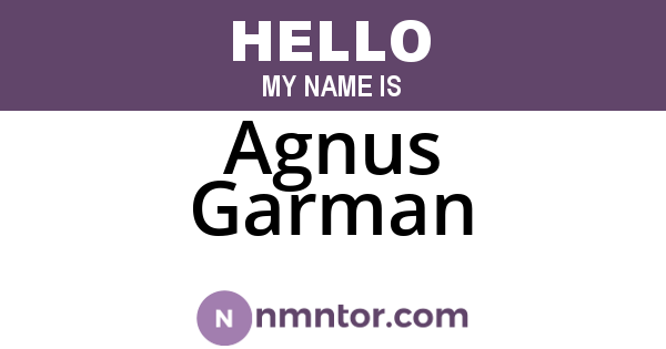Agnus Garman