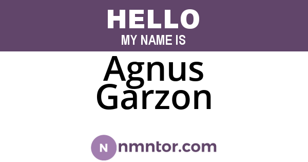 Agnus Garzon