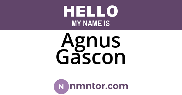 Agnus Gascon