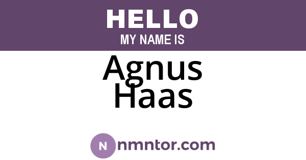 Agnus Haas