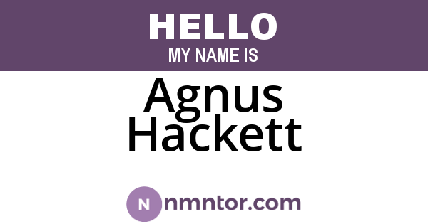 Agnus Hackett