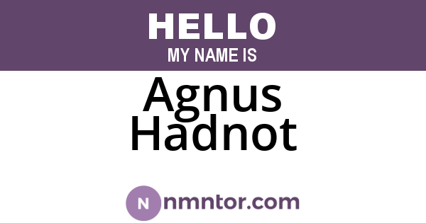Agnus Hadnot