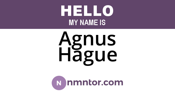 Agnus Hague