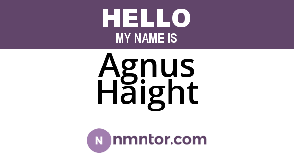 Agnus Haight
