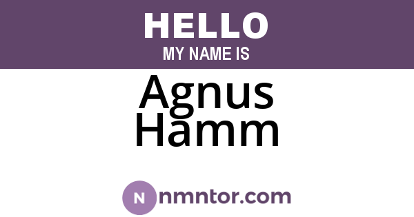 Agnus Hamm
