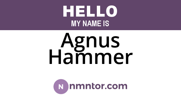 Agnus Hammer