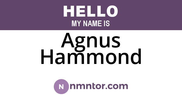 Agnus Hammond