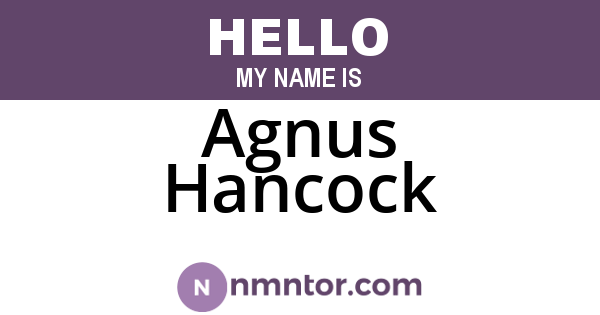 Agnus Hancock