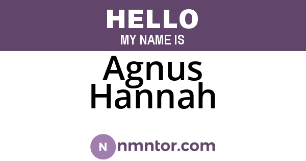 Agnus Hannah