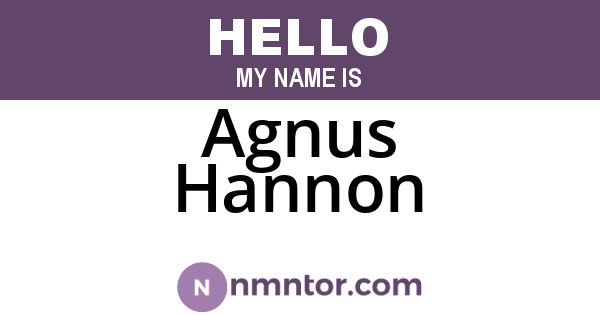 Agnus Hannon