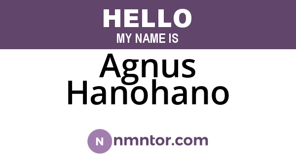 Agnus Hanohano